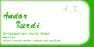 andor kurdi business card